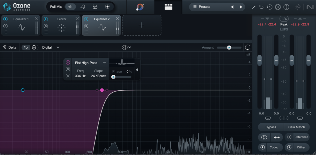 hi pass filter example